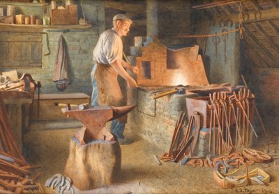 The Village Blacksmith, 1918 by Henry Spernon Tozer